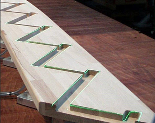 Z-laser trapboom projectie